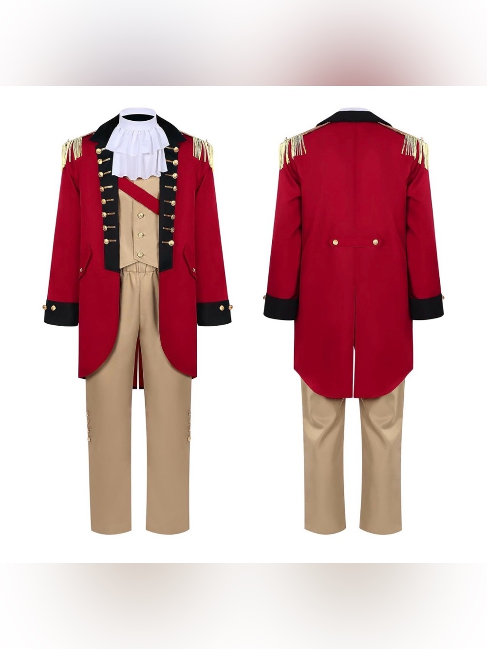 NWT Men's Hamilton Colonial Military Officer Costume Set Washington Regency
